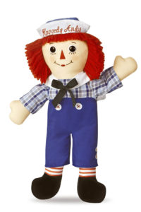 Image of classic large Raggedy Andy cloth doll.