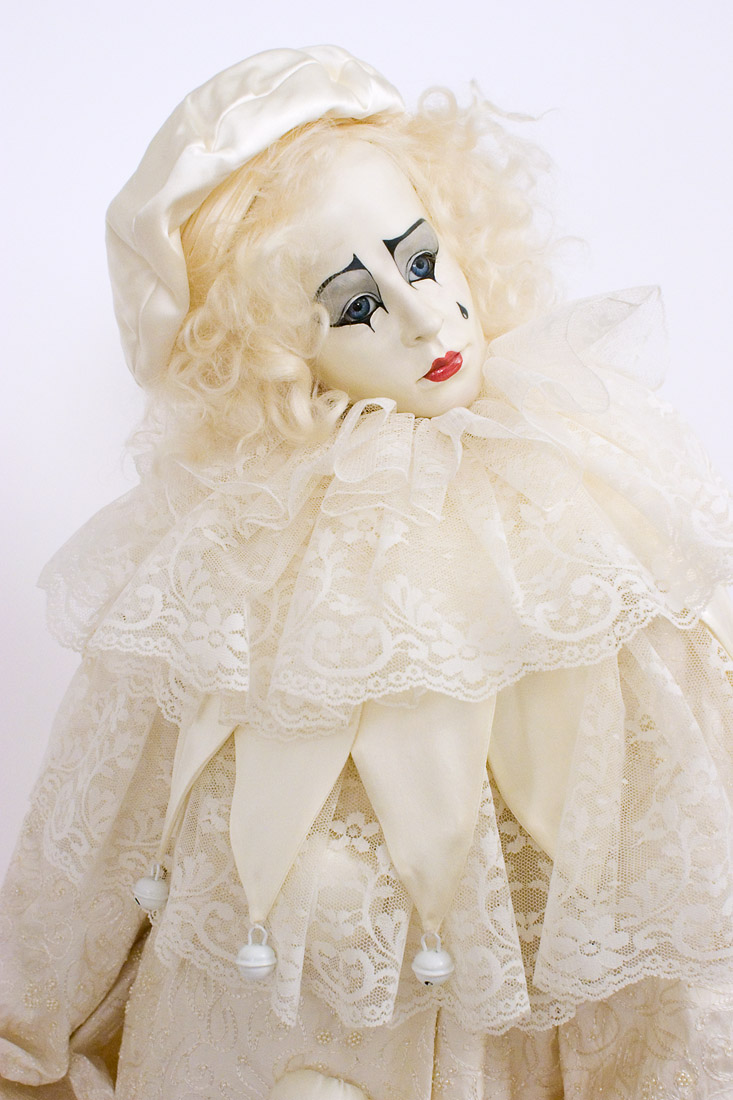 Muse & Pierrot - Wax over porcelain Art Doll by Hildegard Gunzel