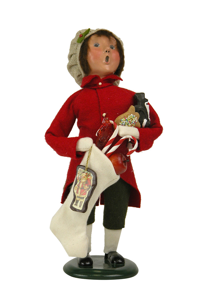 Boy with Christmas Treats Byers' Choice caroler figurine