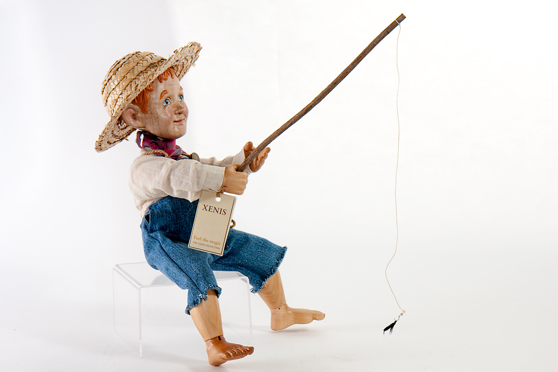 Dolls :: Art Dolls :: Huckleberry Finn carved wood iconic American  character doll