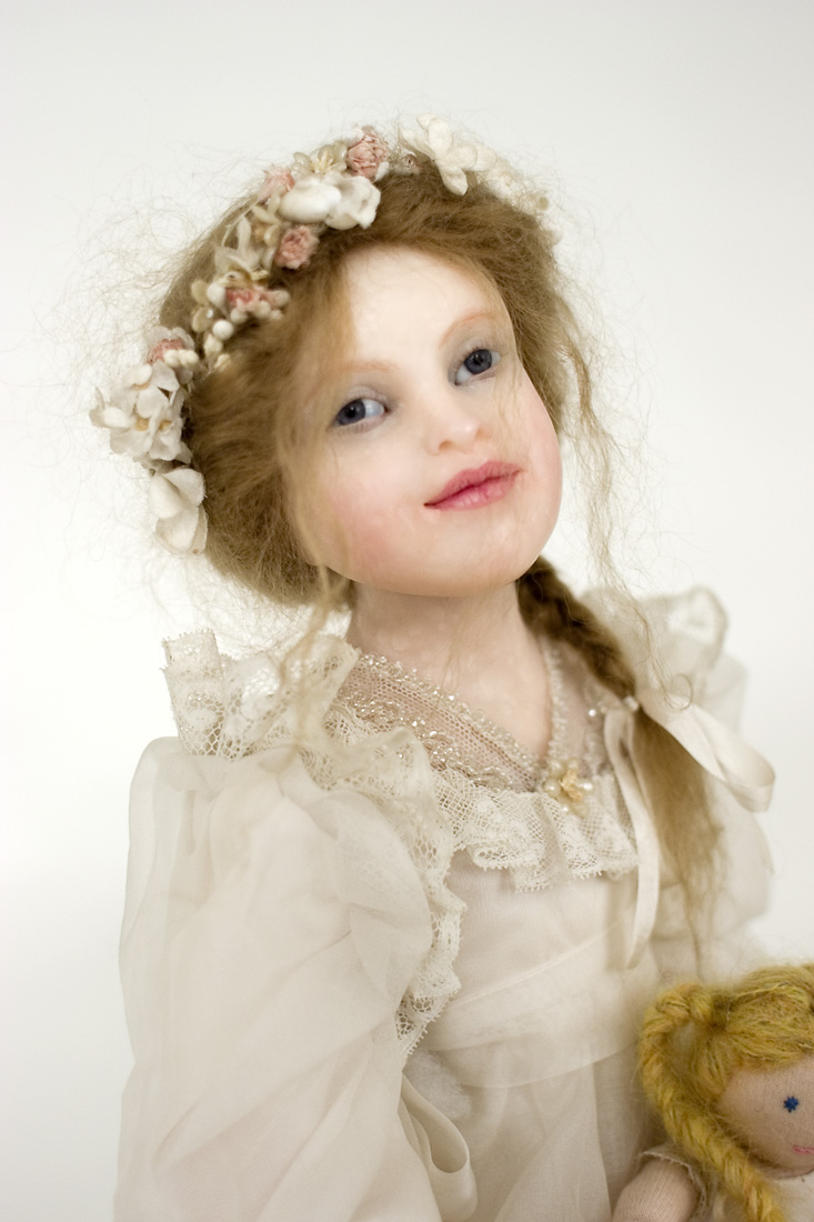 1603_3 Anna Abigail Brahms polymer clay doll Ballerina w Doll