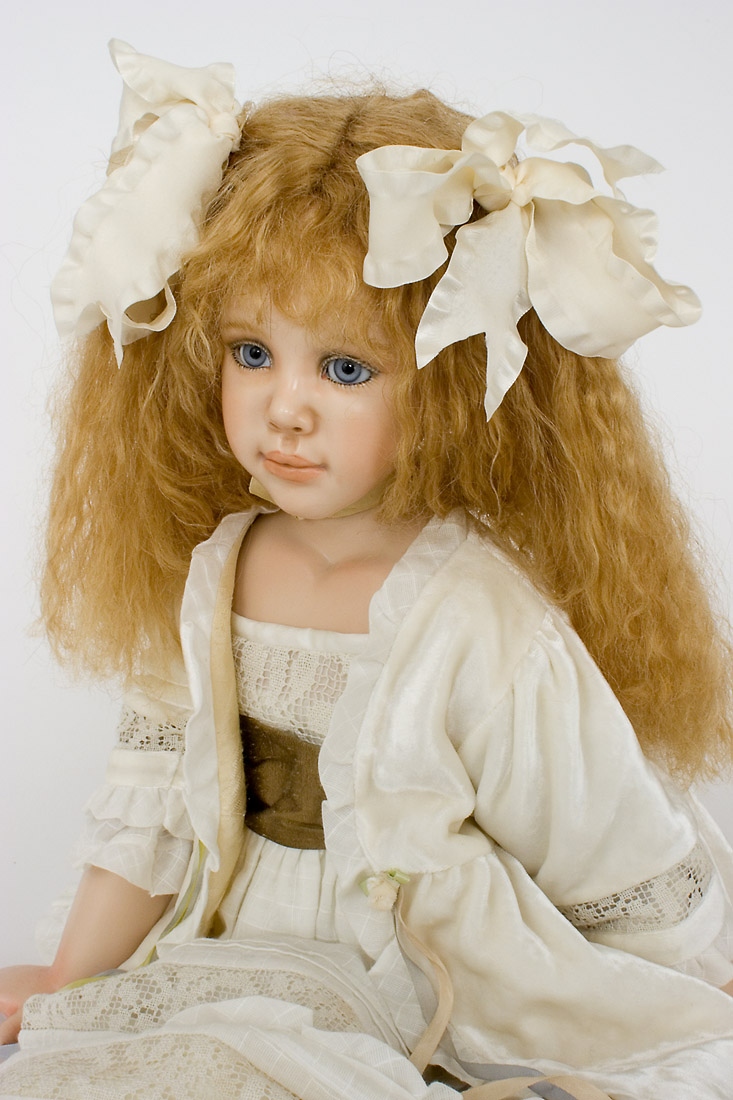 Sweet Adeline - porcelain wax over limited edition art doll by Susan Krey