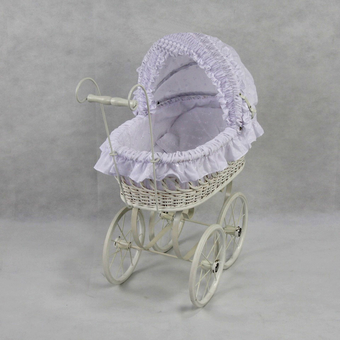 wicker doll stroller