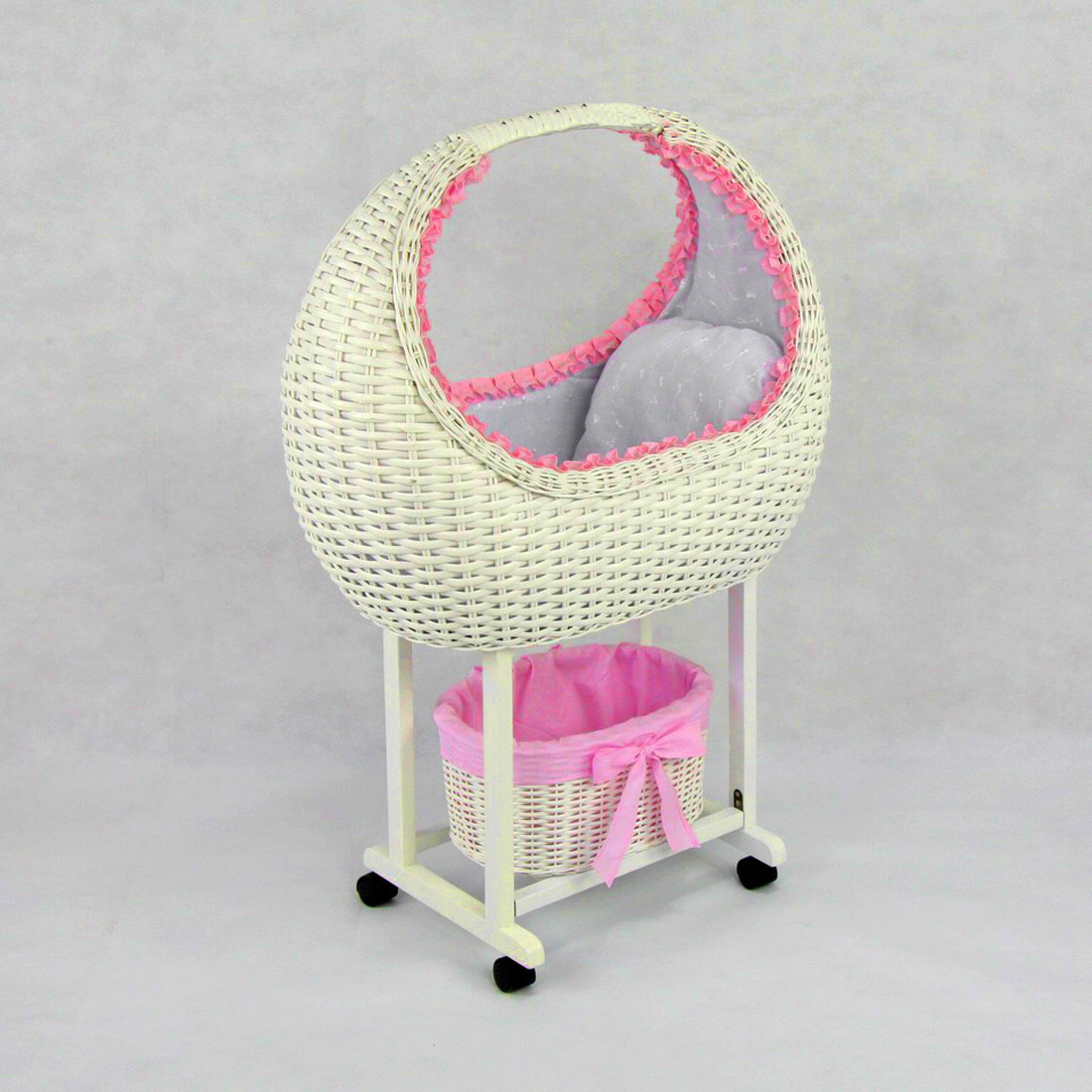 wicker doll bed