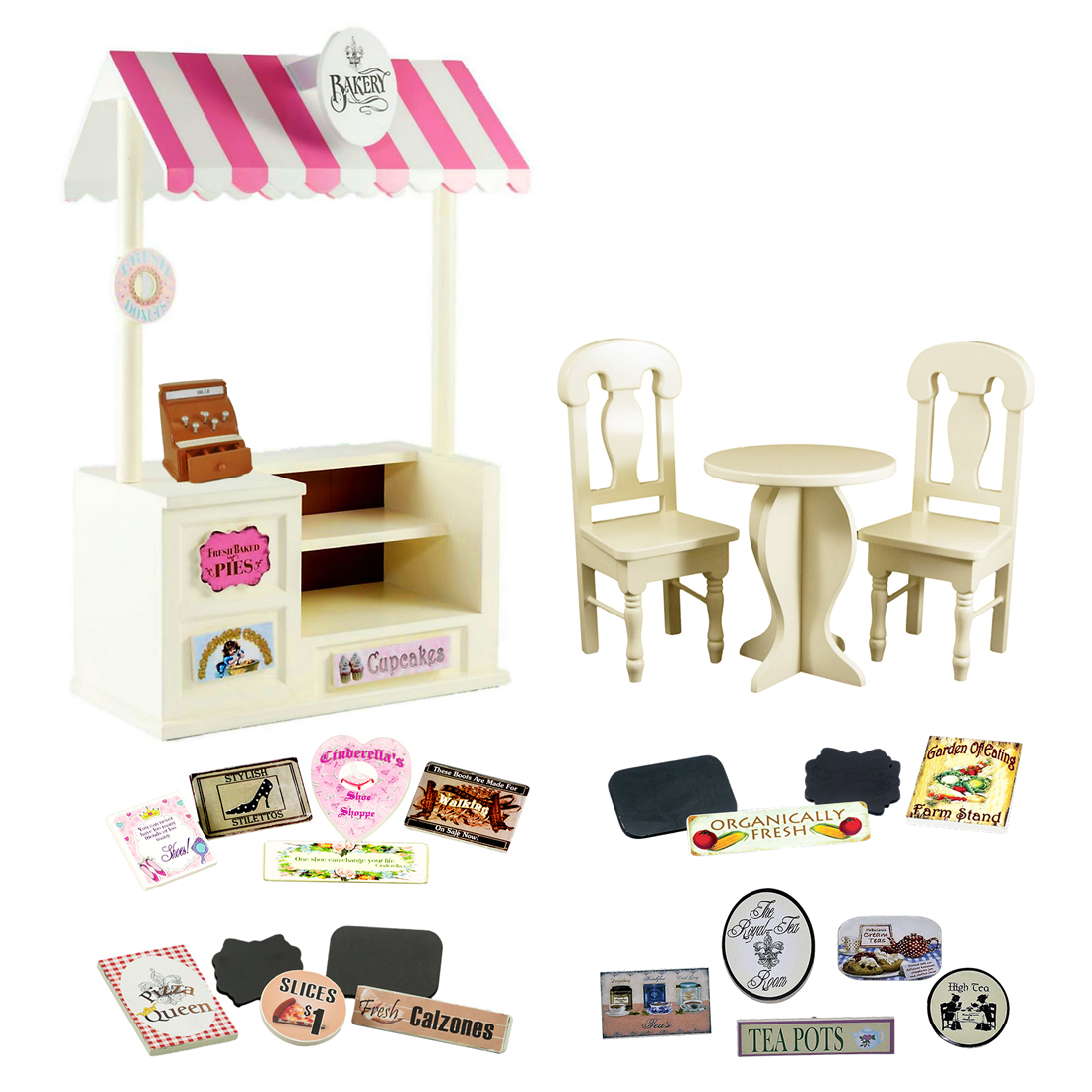 18 Doll Interchangeable Bakery Shop Cafe Table Chair Set