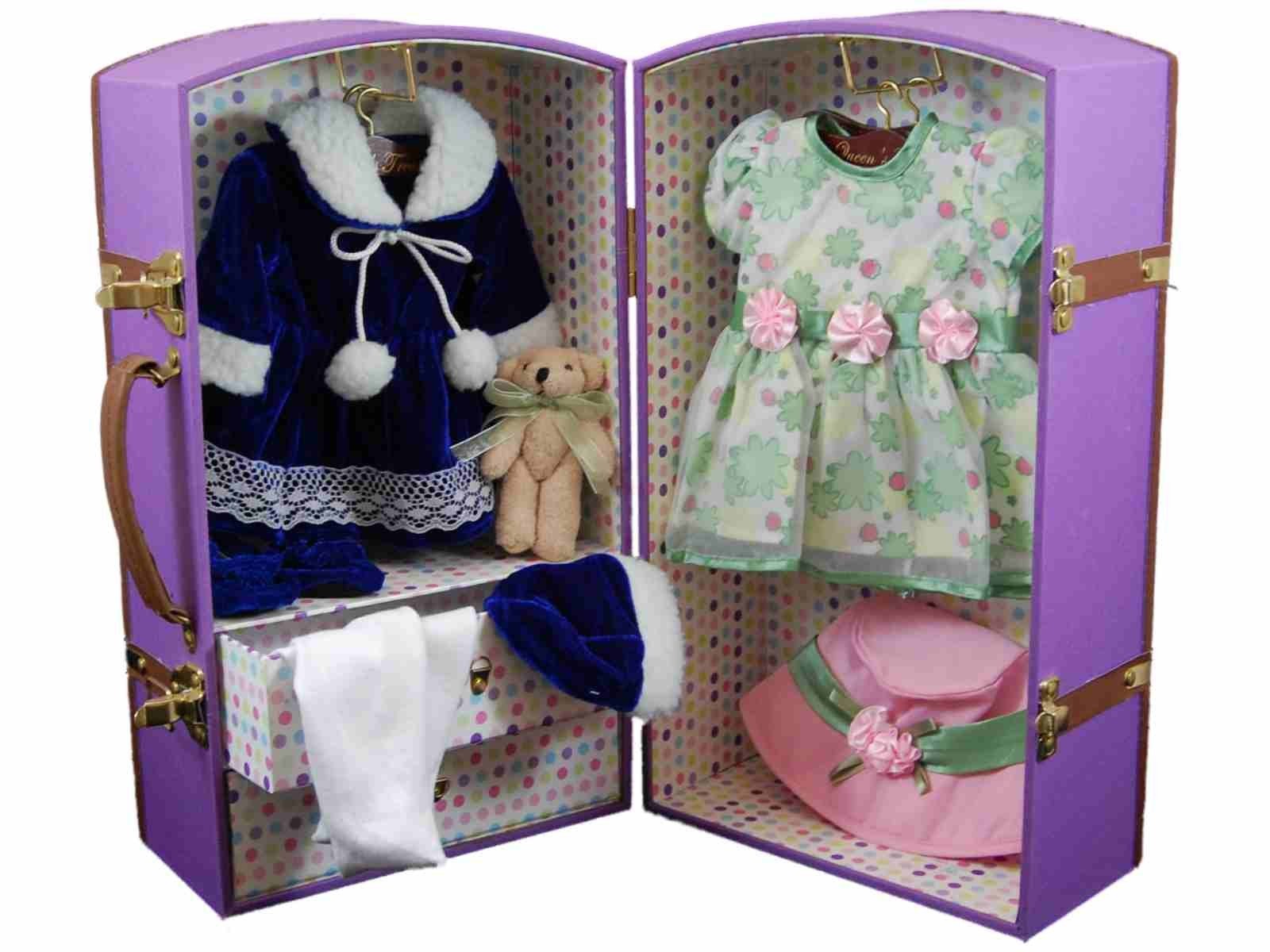 Purple Doll Trunk For 15" Dolls Bitty Baby & Madame Alexander¨