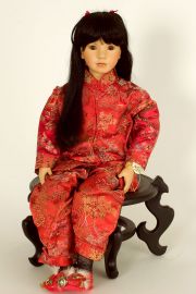 Collectible Limited Edition Porcelain soft body doll Lei by Linda Mason
