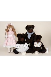 Goldilocks and the Three Bears (set) - limited edition porcelain collectible doll  by doll artist Jerri McCloud.