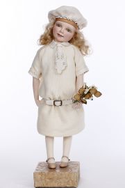 Kari - collectible one of a kind paperclay art doll by doll artist Barbara Vogel.