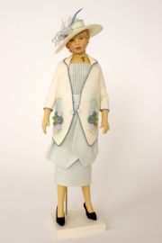 Olivia - collectible limited edition felt molded art doll by doll artist Maggie Iacono.