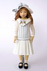Ivy - collectible limited edition felt molded art doll by doll artist Maggie Iacono.