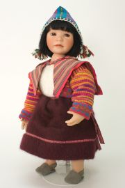 Mayumi - collectible limited edition porcelain soft body art doll by doll artist Yolanda Bello.