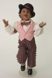 Bojingles - collectible limited edition porcelain soft body art doll by doll artist Yolanda Bello.