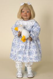 Margith - collectible limited edition porcelain soft body art doll by doll artist Inge Enderle.