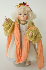 Autumn Angel - collectible limited edition porcelain soft body art doll by doll artist Yolanda Bello.