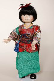 Jasmine - collectible limited edition porcelain soft body art doll by doll artist Yolanda Bello.