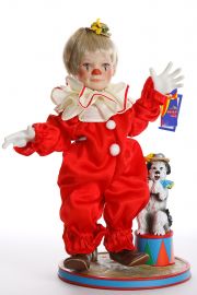 Tommy the Clown - limited edition porcelain soft body collectible doll  by doll artist Ashton-Drake.