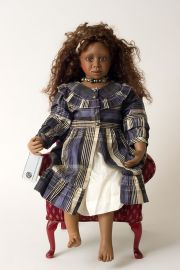 Martha - collectible limited edition porcelain soft body art doll by doll artist Christine Orange.