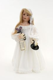 Amy Nightie - collectible limited edition shellcloth art doll by doll artist Linda Murray.
