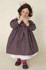 Rosie - collectible limited edition porcelain soft body art doll by doll artist Inge Enderle.