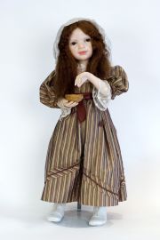 Girl with Bird's Nest - collectible one of a kind polymer clay art doll by doll artist Edna Dali.
