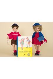 Fun With Dick and Jane set - limited edition porcelain collectible doll  by doll artist Wendy Lawton.