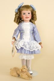 Fleurette and Fifi - limited edition porcelain and wood collectible doll  by doll artist Wendy Lawton.
