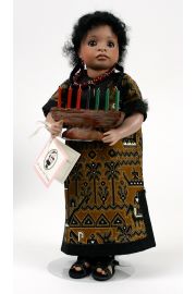 Kwanzaa - limited edition porcelain and wood collectible doll  by doll artist Wendy Lawton.