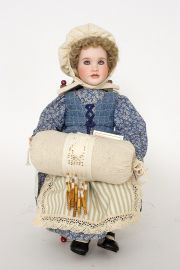 Bobbin Lace - limited edition porcelain collectible doll  by doll artist Wendy Lawton.