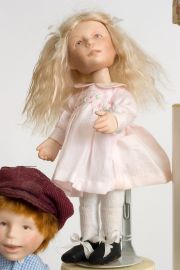 Button Box Kid Kristal - limited edition porcelain collectible doll  by doll artist Hal Payne.