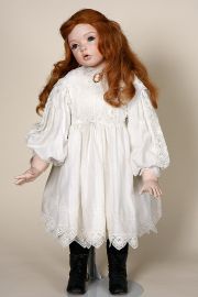 Holly - collectible limited edition porcelain soft body art doll by doll artist Barbara Gudgeon.