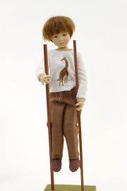 Jamie - collectible limited edition felt molded art doll by doll artist Maggie Iacono.