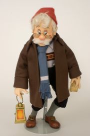 Geppetto Searching - collectible limited edition felt molded art doll by doll artist R John Wright.