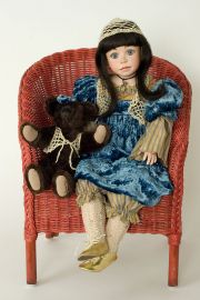 Little Juliet and Her Romeo - collectible limited edition porcelain soft body art doll by doll artist Julia Rueger.