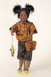 Breezy - collectible limited edition porcelain soft body art doll by doll artist Julia Rueger.