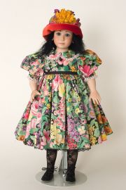Winnie - collectible one of a kind porcelain soft body art doll by doll artist Julia Rueger.