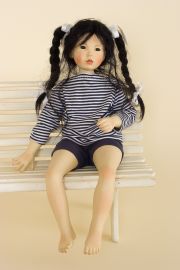 Minh Kai - collectible limited edition porcelain soft body art doll by doll artist Gaby Rademann.