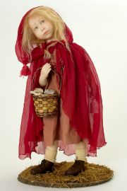 Red Riding Hood - collectible one of a kind polymer clay art doll by doll artist Odile Segui.