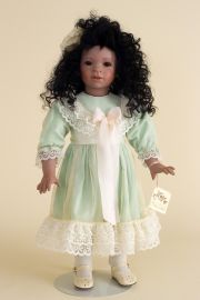 Serina Jade - collectible limited edition porcelain soft body art doll by doll artist Linda Steele.