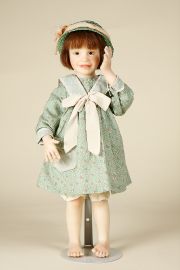 Carolina - collectible one of a kind polymer clay art doll by doll artist Pamela Erff.