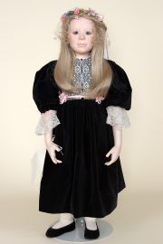Alice - collectible limited edition porcelain art doll by doll artist Beth Cameron.