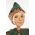 Detail view of Peter Pan wood art doll by Marlene Xenis