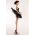 Photo of Black Swan Prima Ballerina posable wood art doll by artist Marlene Xenis.