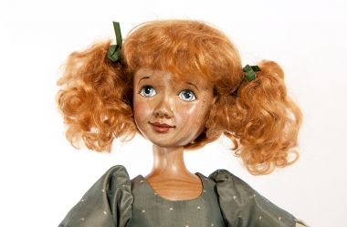 Detail image of Mary Mary Quite Contrary wood art doll by Marlene Xenis