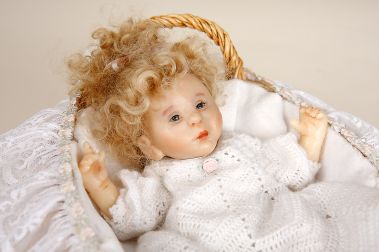 The Foundling - collectible one of a kind polymer clay art doll by doll artist Michelle Severino.