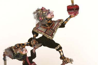 Balance - collectible one of a kind polymer clay art doll by doll artist Marilyn Radzat.