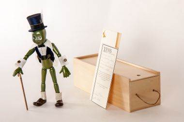 Main image of Talking Cricket from Pinocchio wood art doll by Marlene Xenis
