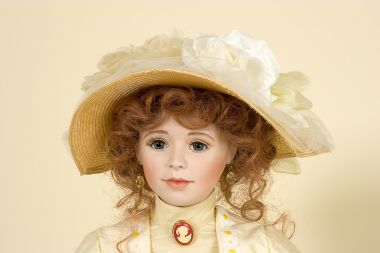 Beatrice - collectible one of a kind porcelain soft body art doll by doll artist Andrea Robbins.