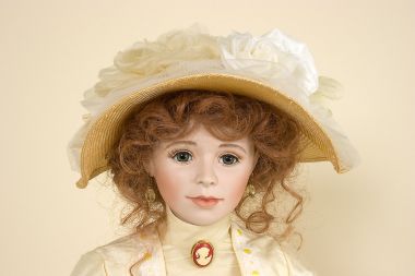 Beatrice - collectible one of a kind porcelain soft body art doll by doll artist Andrea Robbins.