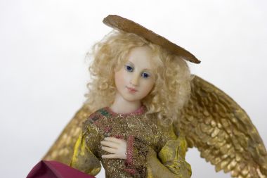 Collectible One of a Kind Polymer Clay doll Angel by Avigail Brahms